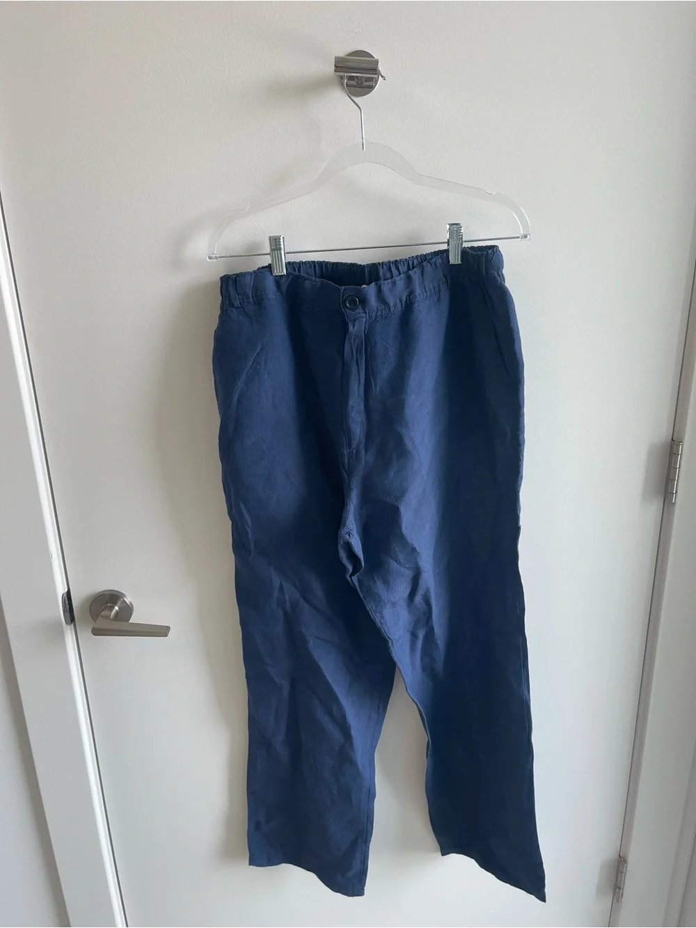Puro Lino Men's Navy Linen Casual Pants